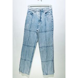 PacSun 90's paneled boyfriend jeans tapered baggy light blue denim women's 27